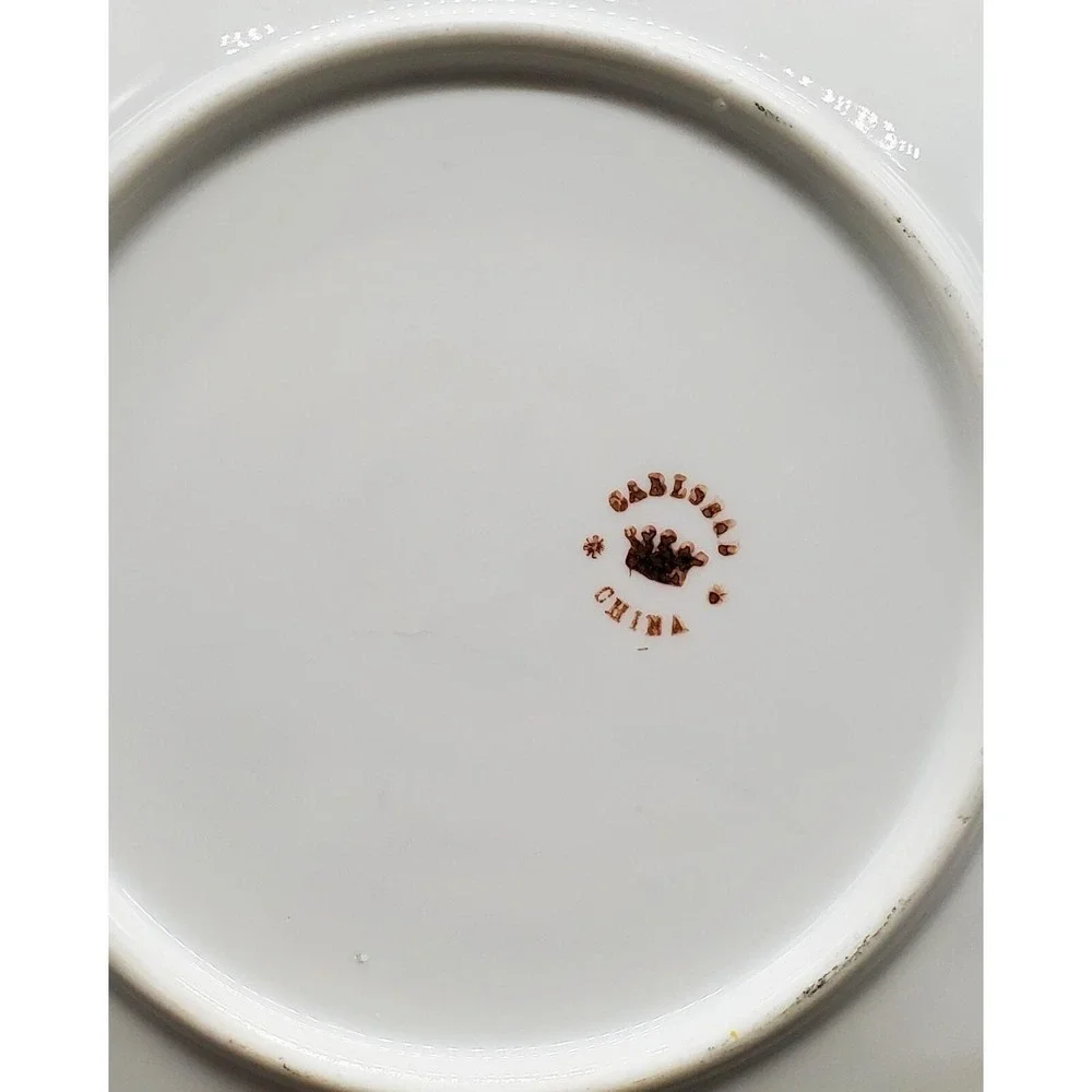 Antique CARLSBAD Austria BFHS‎ China Floral Leaf Shaped Decorative Plate 7.25